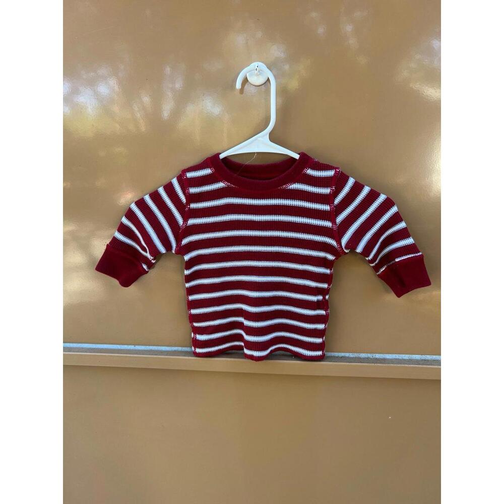 Baby Sweater 6-9 Months Red and White Striped